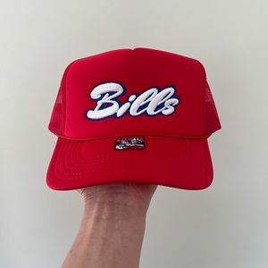 Brand New!! Red Unisex Bills Foam Trucker Hat